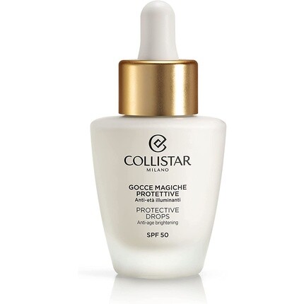 Gocce Magiche Защитное антивозрастное осветляющее средство SPF 50 30 мл, Collistar
Gocce Magiche Защитное антивозрастное осветляющее средство SPF 50 30 мл, Collistar