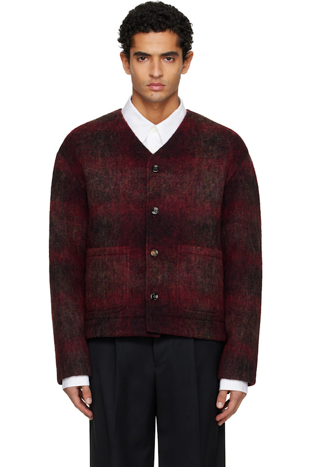 Tonywack Бордовый кардиган с V-образным вырезом
Tonywack Бордовый кардиган с V-образным вырезом