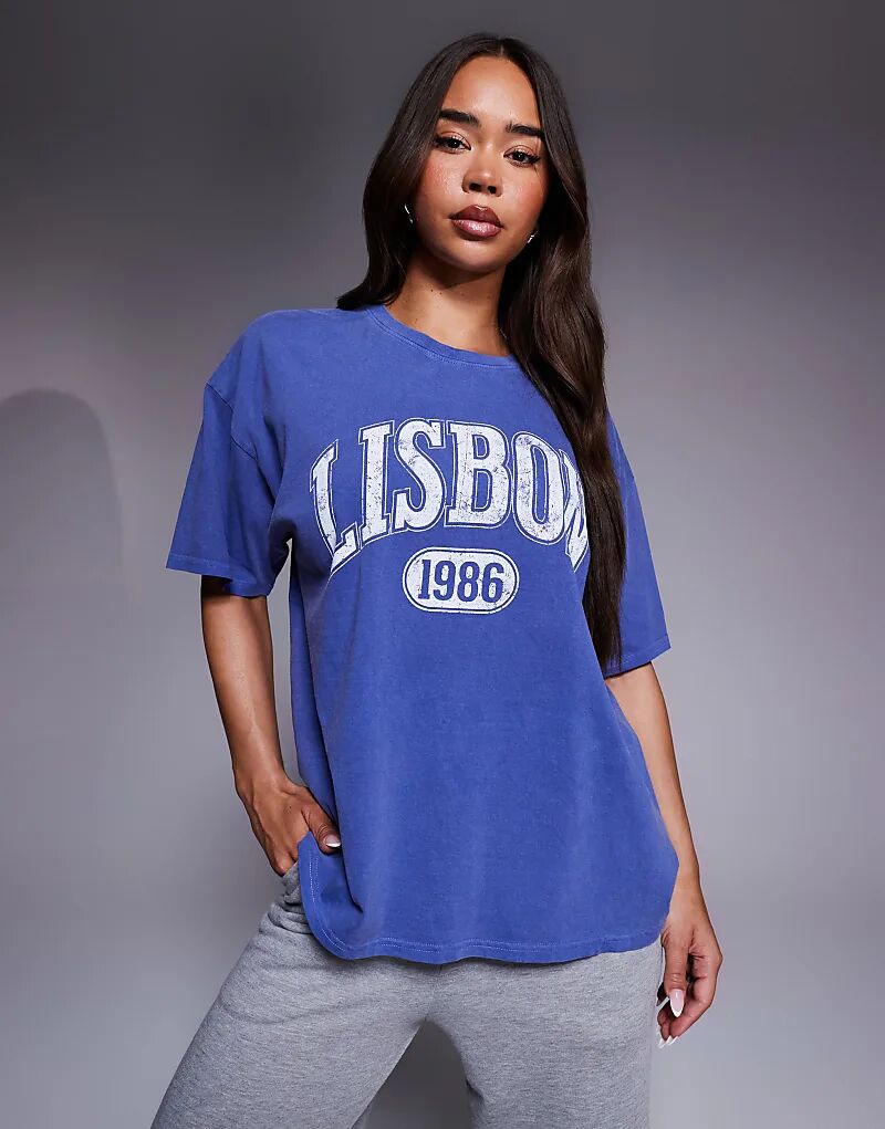 Эксклюзивная футболка Kaiia Lisbon с принтом большого размера из высококачественного хлопка в кобальтовом цвете
Эксклюзивная футболка Kaiia Lisbon с принтом большого размера из высококачественного хлопка в кобальтовом цвете