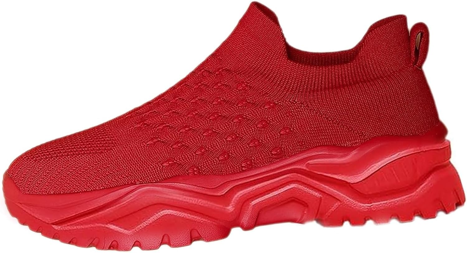 Прогулочные кроссовки для мужчин и женщин, легкие, дышащие, вязаные, для бега, спорта, работы, тренажерного зала, модные, без шнурков, спортивные Movnebyro, красный
Прогулочные кроссовки для мужчин и женщин, легкие, дышащие, вязаные, для бега, спорта, работы, тренажерного зала, модные, без шнурков, спортивные Movnebyro, красный