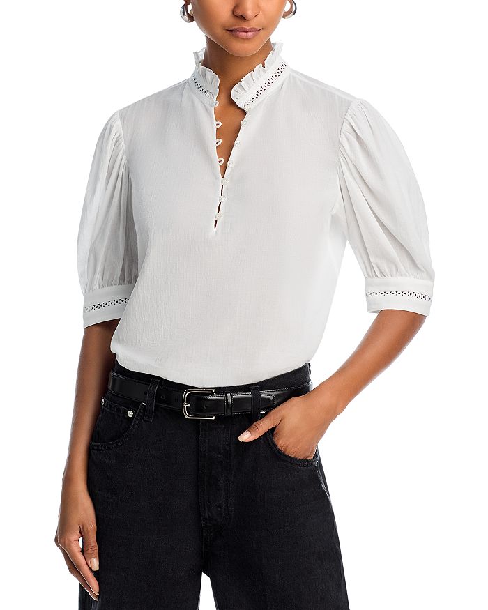 Топ с воротником-рюшами FRAME, белый
Топ с воротником-рюшами FRAME, белый