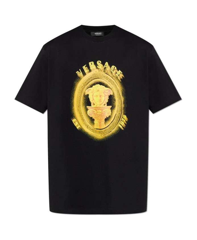 Футболка с напечатанным логотипом Versace, черный
Футболка с напечатанным логотипом Versace, черный