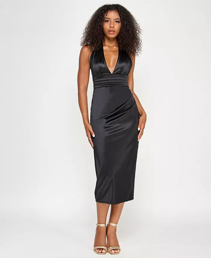 Атласное платье миди с глубоким V-образным вырезом для юниоров KATIA RAE
Атласное платье миди с глубоким V-образным вырезом для юниоров KATIA RAE