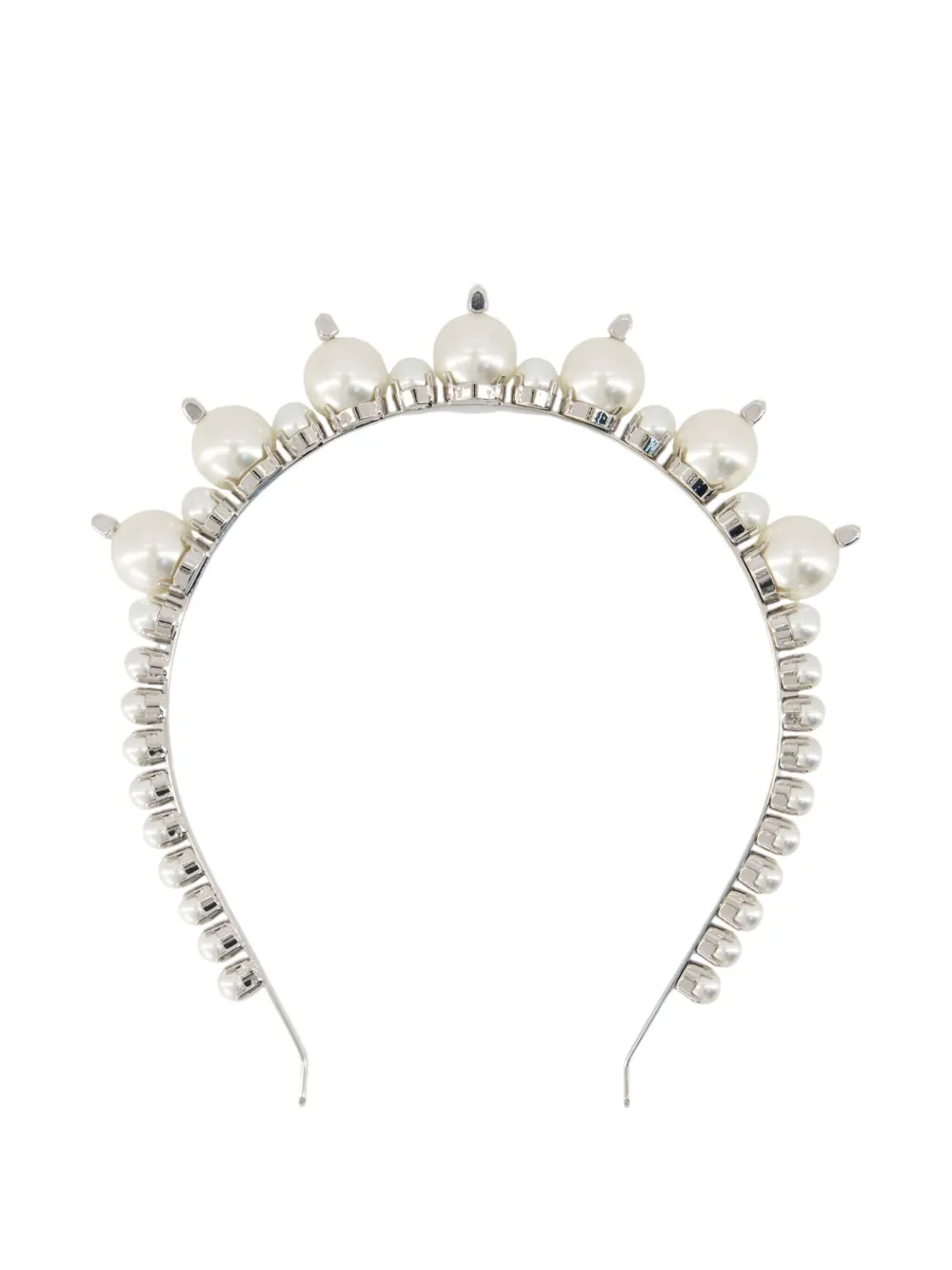 Ободок-диадема с кристаллами и жемчугом Simone Rocha, серебристый
Ободок-диадема с кристаллами и жемчугом Simone Rocha, серебристый