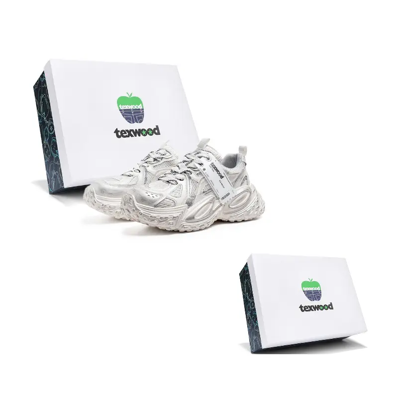 TEXWOOD Мужские белые низкие массивные кроссовки, цвет White 
TEXWOOD Мужские белые низкие массивные кроссовки, цвет White