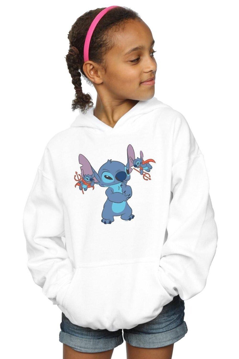 Толстовка с изображением маленьких дьяволов Лило и Стич Disney, белый 
Толстовка с изображением маленьких дьяволов Лило и Стич Disney, белый