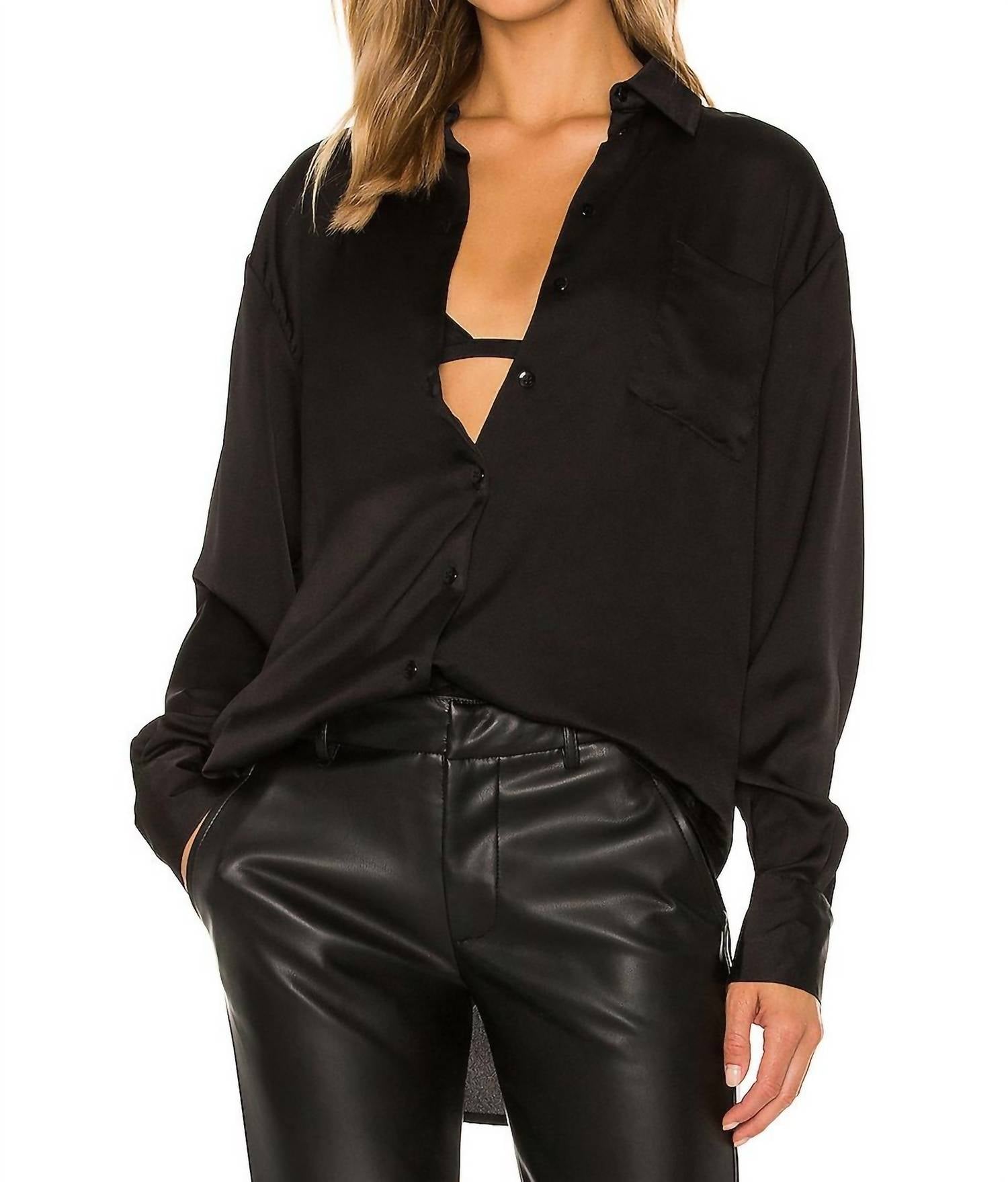 Рубашка Smith на пуговицах черного цвета LBLC THE LABEL 
Рубашка Smith на пуговицах черного цвета LBLC THE LABEL