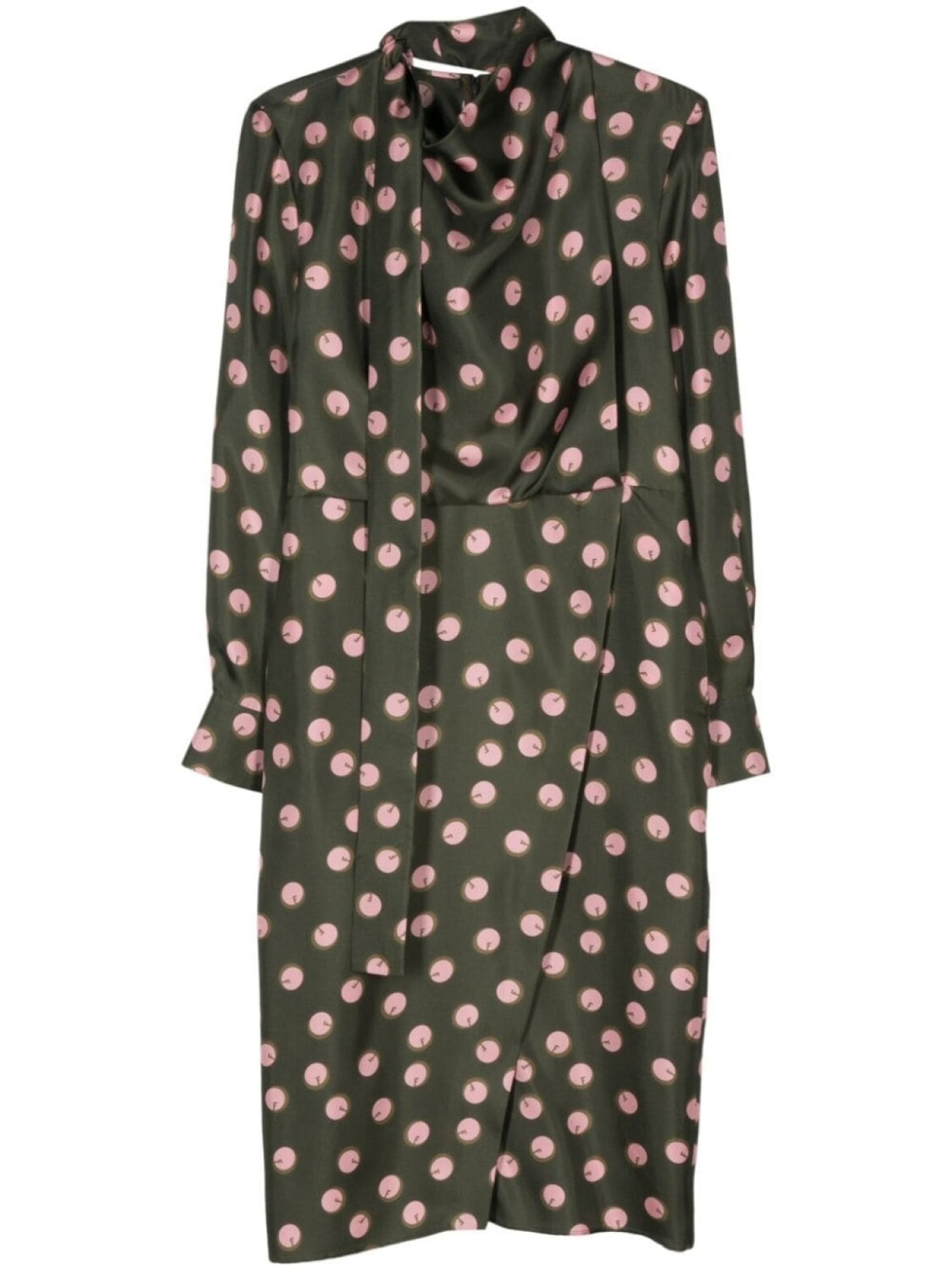 FENDI шелковое платье с принтом, зеленый 
FENDI шелковое платье с принтом, зеленый