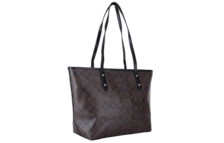 Городская сумка-тоут с застежкой-молнией из лакированного холста, шоппер, дамская сумка через плечо, коричнево-черная COACH
Городская сумка-тоут с застежкой-молнией из лакированного холста, шоппер, дамская сумка через плечо, коричнево-черная COACH