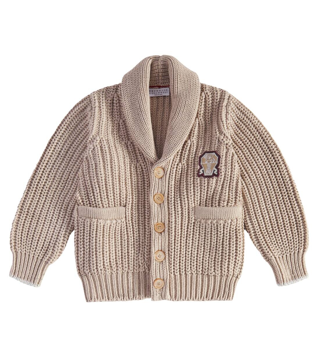 Хлопковый кардиган Brunello Cucinelli Kids, цвет camel brown 
Хлопковый кардиган Brunello Cucinelli Kids, цвет camel brown