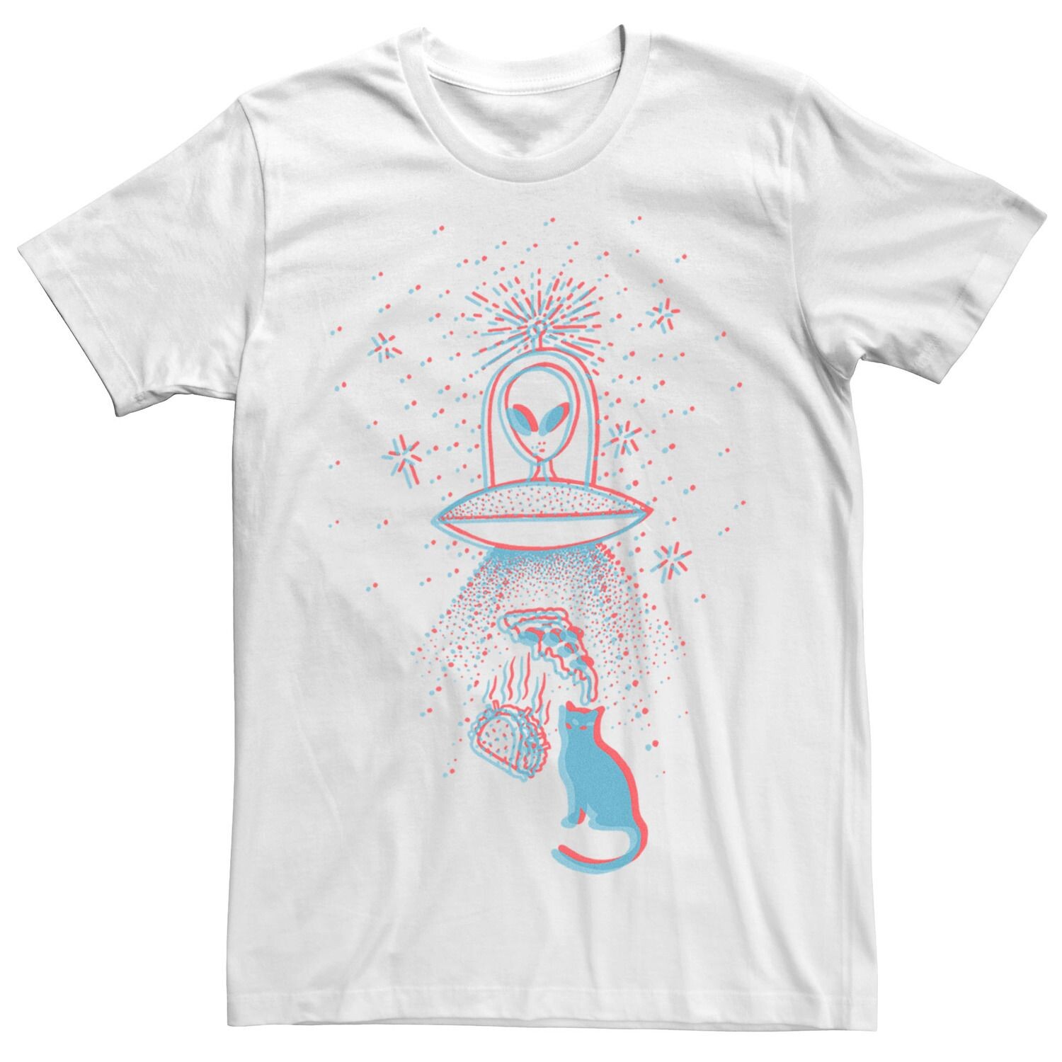 Мужская футболка с изображением похищенных кошек, пиццы и тако Licensed Character 
Мужская футболка с изображением похищенных кошек, пиццы и тако Licensed Character