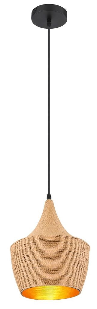 Globo Lighting подвесной легкий металл, черный матовый, алюминий золотого цвета, текстиль коричневый, плафон снаружи покрыт шнуром, ø: 250 мм, В: 1400 мм, без 1x E27 40 Вт 230 В.
Globo Lighting подвесной легкий металл, черный матовый, алюминий золотого цвета, текстиль коричневый, плафон снаружи покрыт шнуром, ø: 250 мм, В: 1400 мм, без 1x E27 40 Вт 230 В.