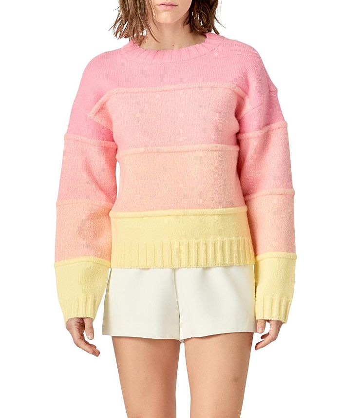 Женские вязаные свитера с омбре и круглым вырезом English Factory, мультиколор
Женские вязаные свитера с омбре и круглым вырезом English Factory, мультиколор