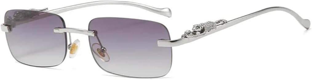 Винтажные солнцезащитные очки без оправы для женщин и мужчин, роскошные, популярные, для путешествий и вождения, с металлическим леопардовым принтом TVTBBVV, Silver Gray
Винтажные солнцезащитные очки без оправы для женщин и мужчин, роскошные, популярные, для путешествий и вождения, с металлическим леопардовым принтом TVTBBVV, Silver Gray