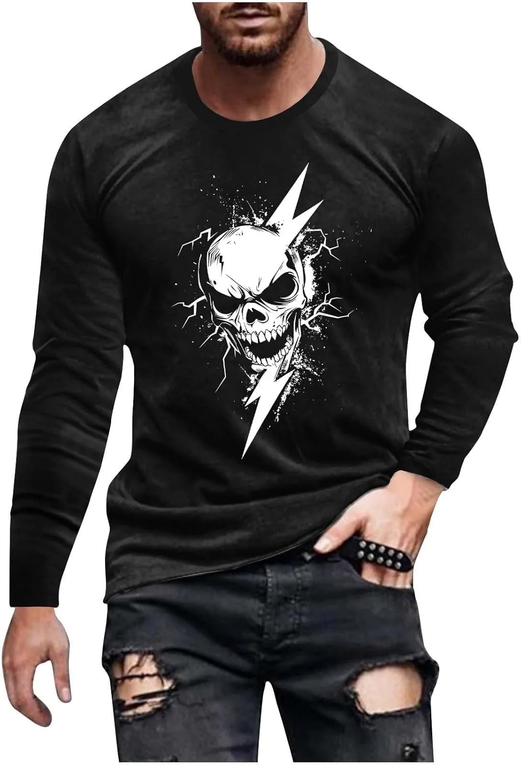 Мужская футболка с принтом скелета Halloween, Long Sleeve
Мужская футболка с принтом скелета Halloween, Long Sleeve