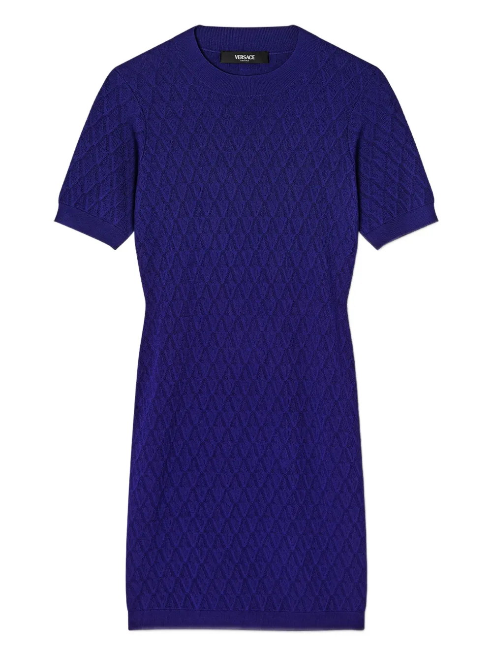Платье мини с короткими рукавами и узором Versace, синий
Платье мини с короткими рукавами и узором Versace, синий