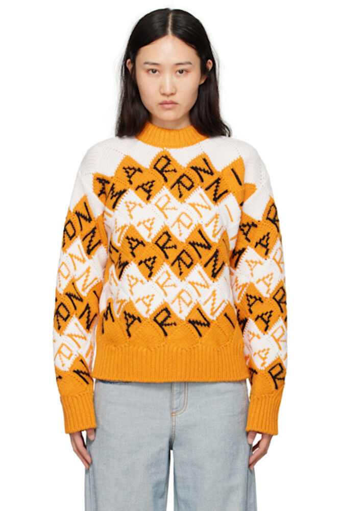 Оранжевый и кремово-белый свитер с 3D-блоками Marni
Оранжевый и кремово-белый свитер с 3D-блоками Marni