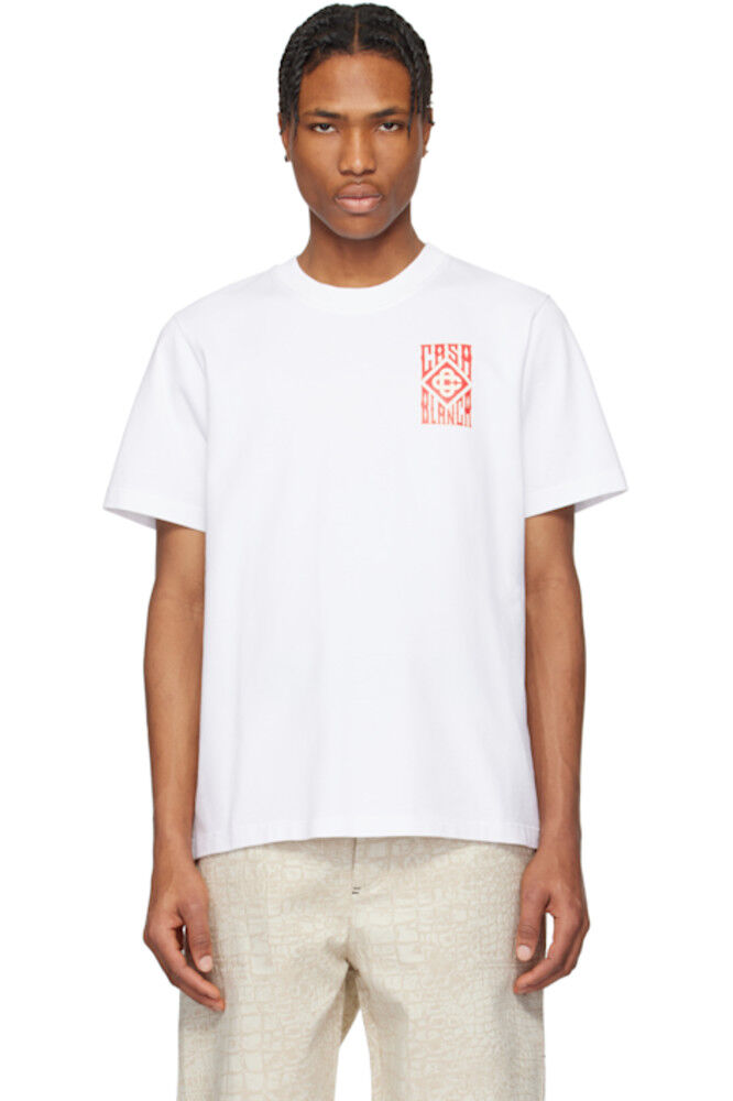 Белая футболка с готическим логотипом Casablanca, Белый, Белая футболка с готическим логотипом Casablanca
Белая футболка с готическим логотипом Casablanca, Белый, Белая футболка с готическим логотипом Casablanca