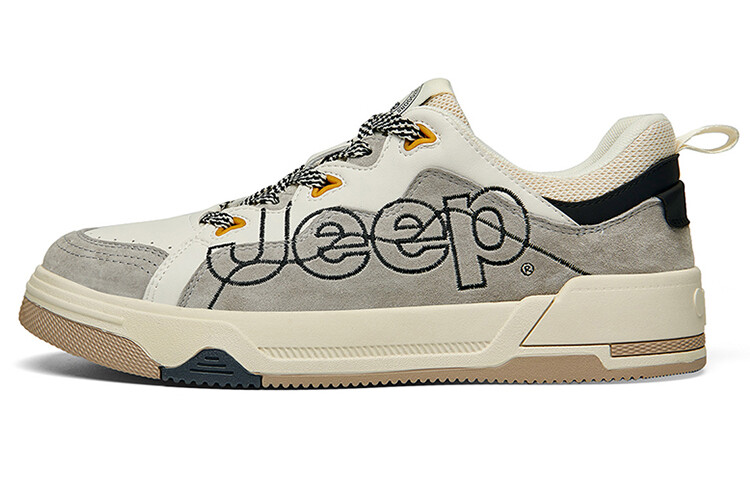 Кроссовки Jeep Skateboarding Shoes Men Low-top Beige, серый 
Кроссовки Jeep Skateboarding Shoes Men Low-top Beige, серый