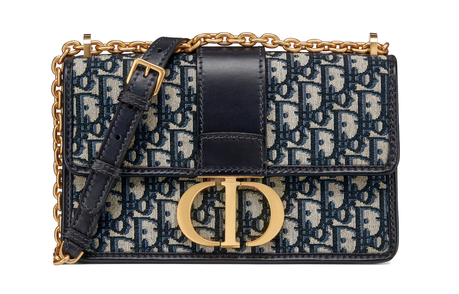 DIOR Сумка 30 Montaigne с цепочкой в синем косом жаккарде 
DIOR Сумка 30 Montaigne с цепочкой в синем косом жаккарде