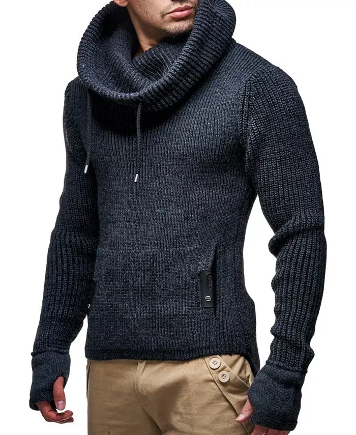 Мужской вязаный пуловер с капюшоном и прорезями для большого пальца на манжетах Leif Nelson, серебряный
Мужской вязаный пуловер с капюшоном и прорезями для большого пальца на манжетах Leif Nelson, серебряный