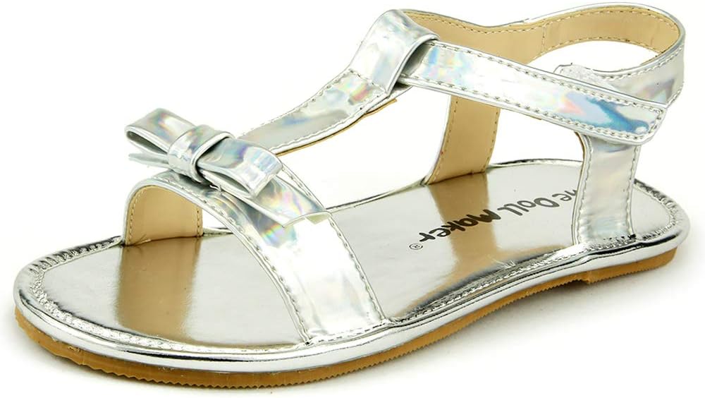 Сандалии с открытым носком и ремешком от The Doll Maker, серебро
Сандалии с открытым носком и ремешком от The Doll Maker, серебро