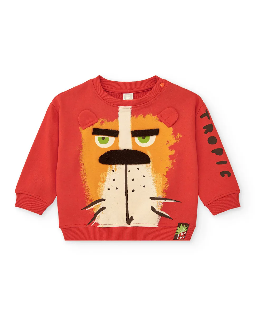 Толстовка для мальчика с изображением льва и 3D-ушками Tuc tuc, красный
Толстовка для мальчика с изображением льва и 3D-ушками Tuc tuc, красный