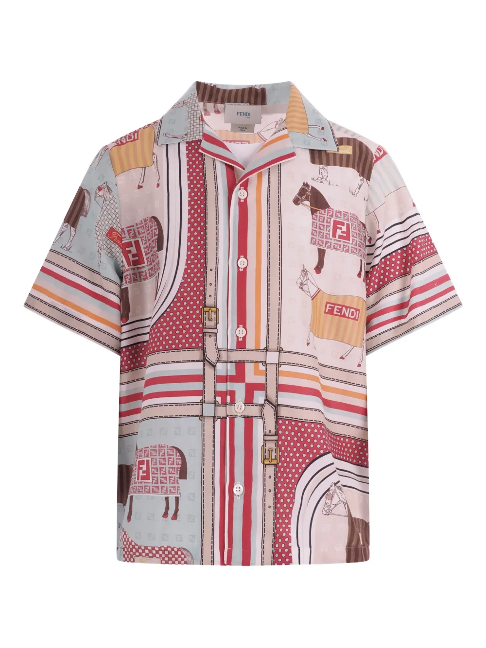 Рубашка с принтом лошадей Fendi Kids, нейтральный
Рубашка с принтом лошадей Fendi Kids, нейтральный