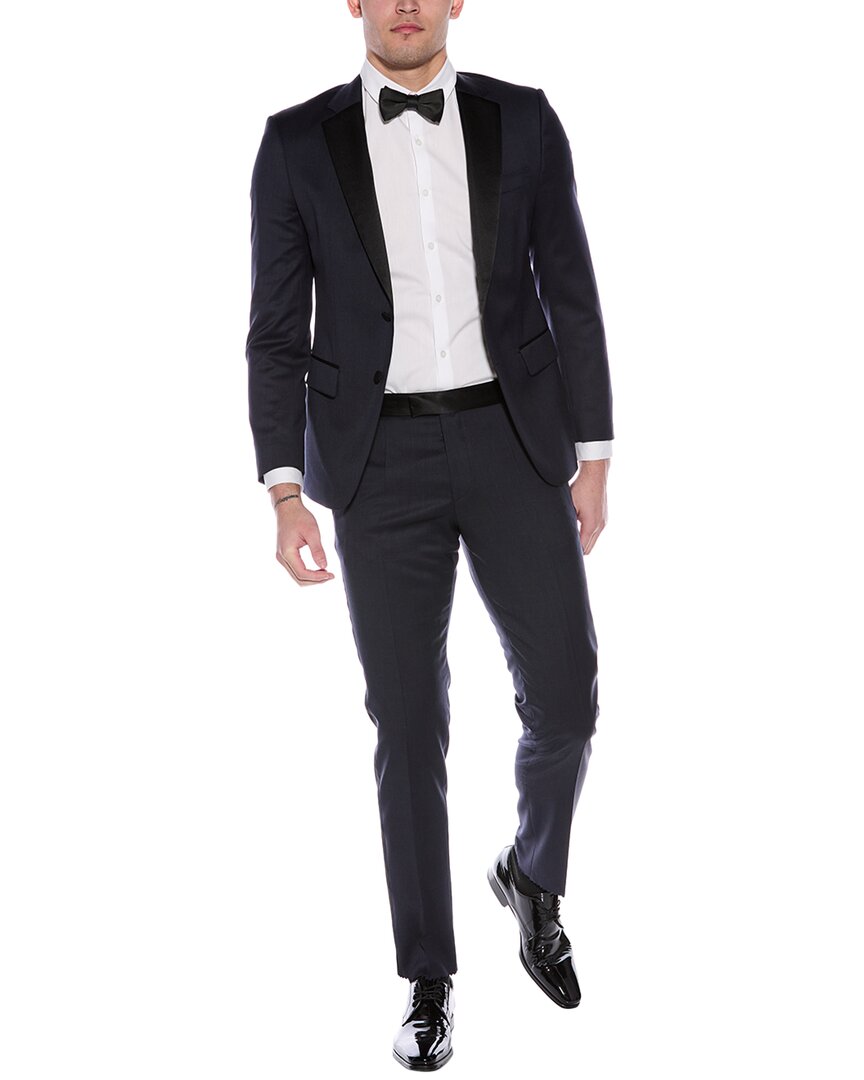 BOSS Hugo Boss приталенный шерстяной пиджак, синий 
BOSS Hugo Boss приталенный шерстяной пиджак, синий