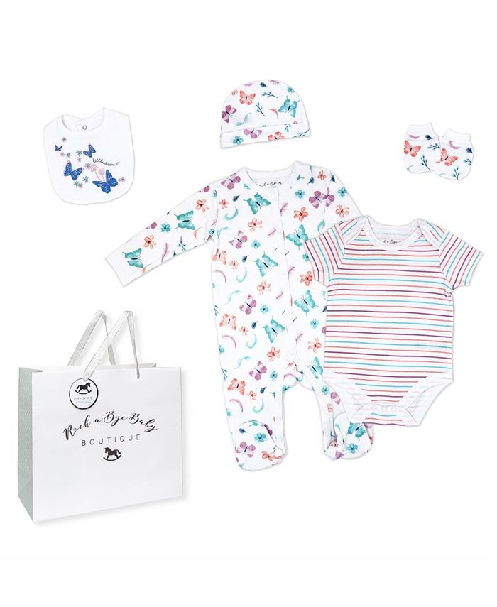 Подарочный набор из 6 предметов Baby Girls Butterfly Layette Rock-A-Bye Baby Boutique, мультиколор
Подарочный набор из 6 предметов Baby Girls Butterfly Layette Rock-A-Bye Baby Boutique, мультиколор