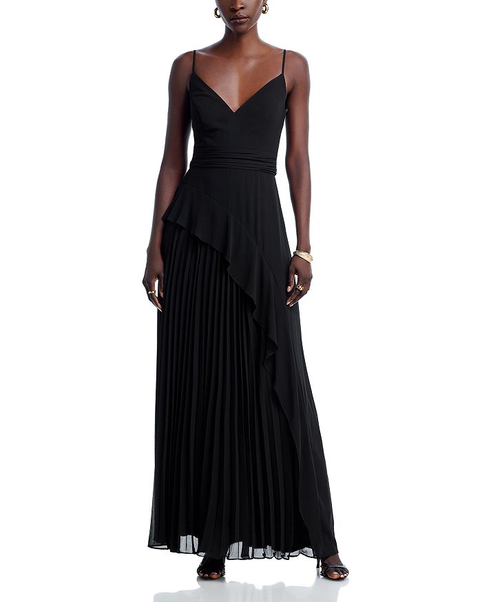 Длинное плиссированное платье из шифона - эксклюзив AQUA, черный
Длинное плиссированное платье из шифона - эксклюзив AQUA, черный