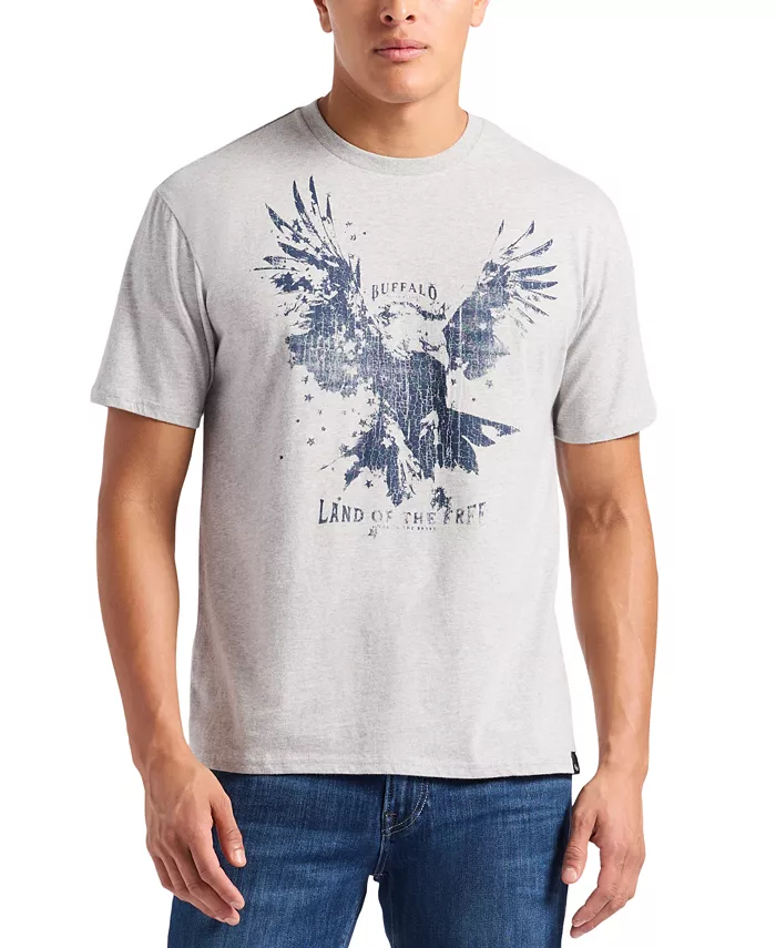 Мужская футболка с коротким рукавом Teagle и принтом орла Buffalo David Bitton, серый 
Мужская футболка с коротким рукавом Teagle и принтом орла Buffalo David Bitton, серый