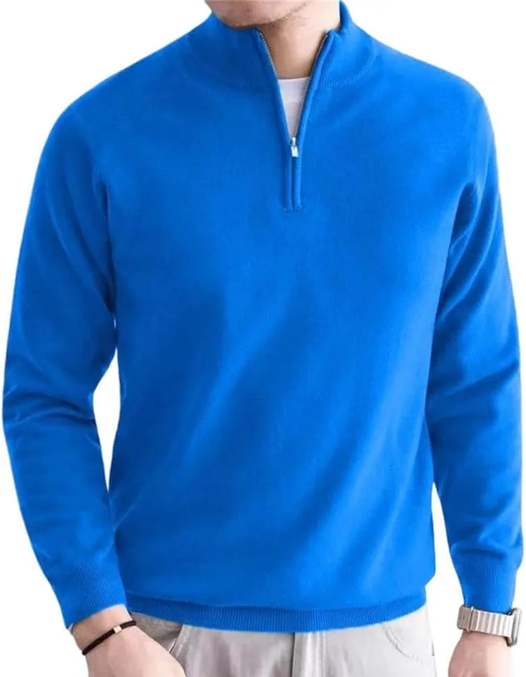 Мужской свитер-поло с воротником-стойкой на молнии
Мужской свитер-поло с воротником-стойкой на молнии