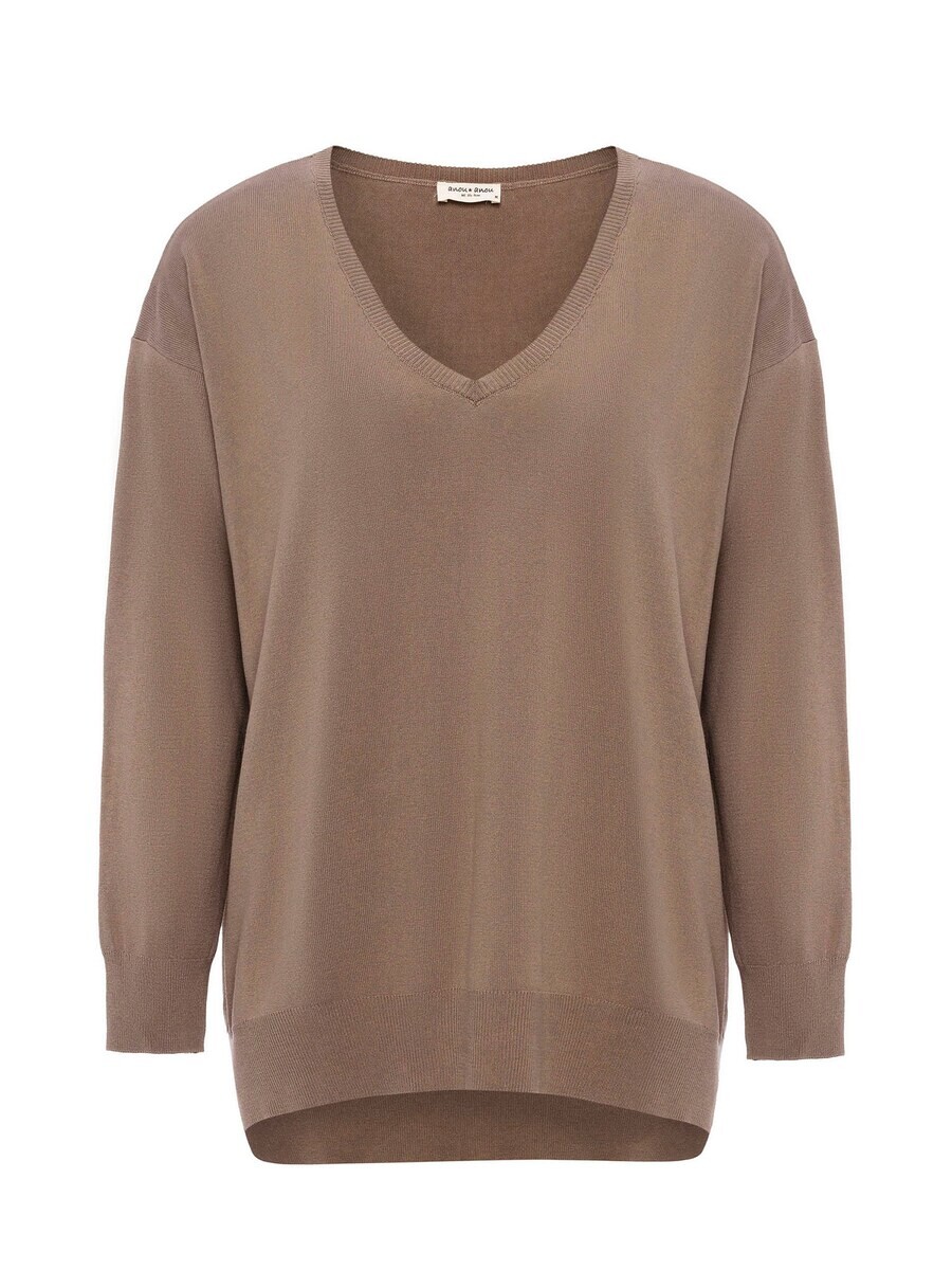 Тонкий вязаный свитер Anou Anou Sweater LOLY, коричневый
Тонкий вязаный свитер Anou Anou Sweater LOLY, коричневый