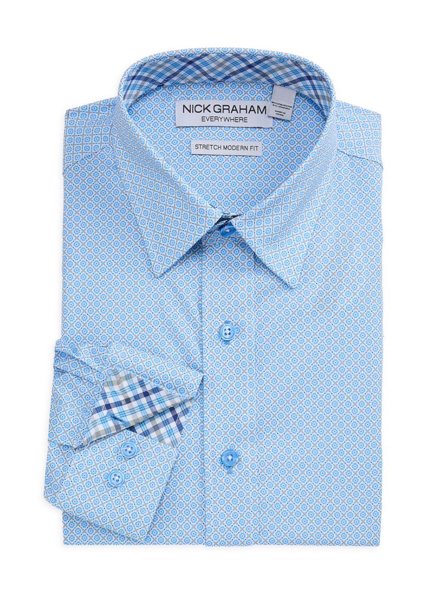 Рубашка-стрейч Modern Fit с принтом Nick Graham, синий
Рубашка-стрейч Modern Fit с принтом Nick Graham, синий