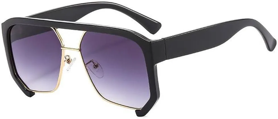 Большие солнцезащитные очки для женщин и мужчин, с плоской верхней частью, модные мужские солнцезащитные очки в винтажном стиле для активного отдыха MTZJH, Black Gray
Большие солнцезащитные очки для женщин и мужчин, с плоской верхней частью, модные мужские солнцезащитные очки в винтажном стиле для активного отдыха MTZJH, Black Gray