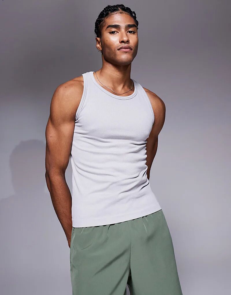 4505 Icon Бесшовный ребристый топ облегающего кроя серого цвета
4505 Icon Бесшовный ребристый топ облегающего кроя серого цвета