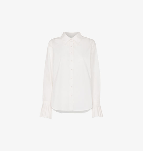 Хлопковая рубашка с плиссированными манжетами от Marcy Whistles, белый
Хлопковая рубашка с плиссированными манжетами от Marcy Whistles, белый