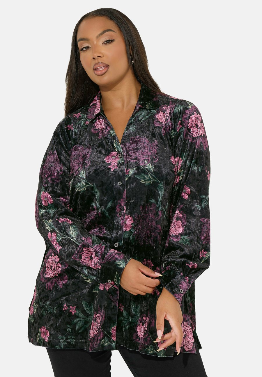 Блуза Yours Clothing Button-down blouse, Black/Anthracite
Блуза Yours Clothing Button-down blouse, Black/Anthracite