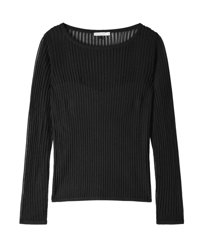 Черный свитер с прозрачными вставками Patrizia Pepe, черный
Черный свитер с прозрачными вставками Patrizia Pepe, черный