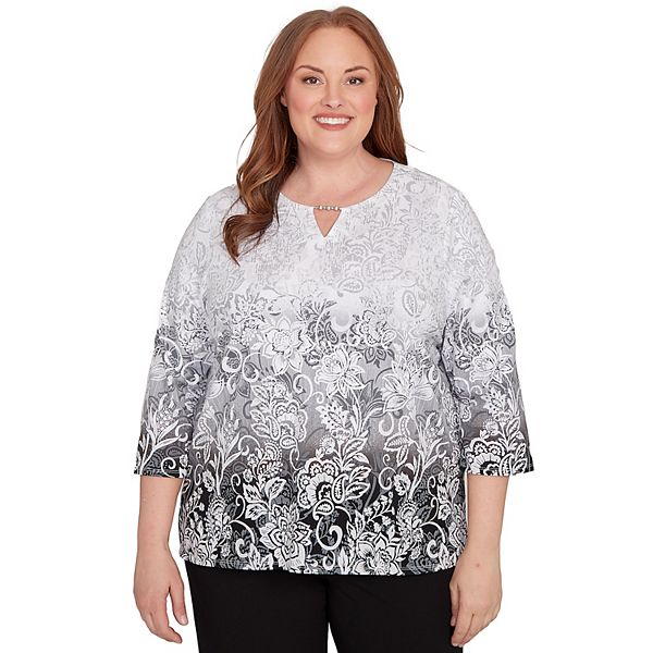 Топ с бисером и разрезом Plus size ombre scroll Alfred Dunner
Топ с бисером и разрезом Plus size ombre scroll Alfred Dunner
