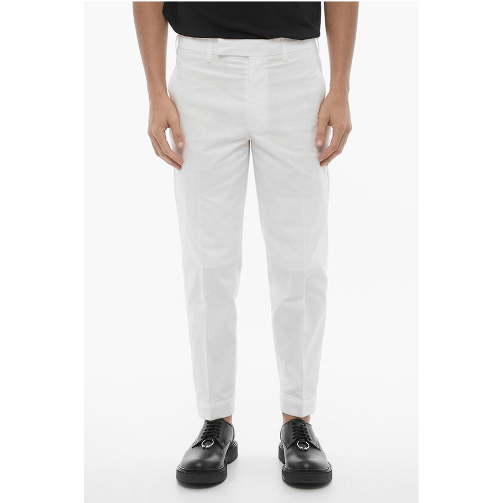 Однотонные облегающие брюки-чиносы с регулируемой щиколоткой Neil Barrett, White
Однотонные облегающие брюки-чиносы с регулируемой щиколоткой Neil Barrett, White