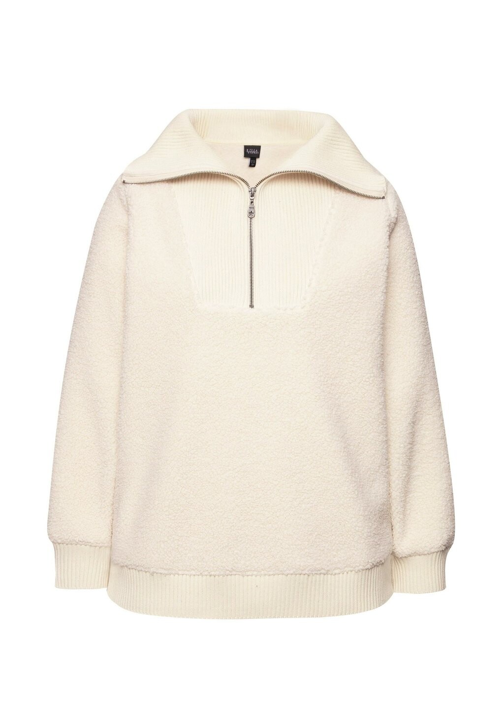 Флисовый джемпер TROYER COLLAR Ulla Popken, бежевый 
Флисовый джемпер TROYER COLLAR Ulla Popken, бежевый