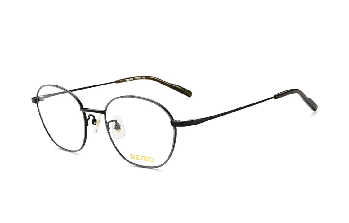 SEIKO Титановые овальные очки унисекс черно-серые, Black Gray