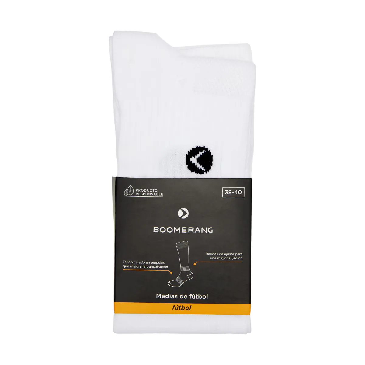 Футбольные носки унисекс Boomerang, белый 
Футбольные носки унисекс Boomerang, белый