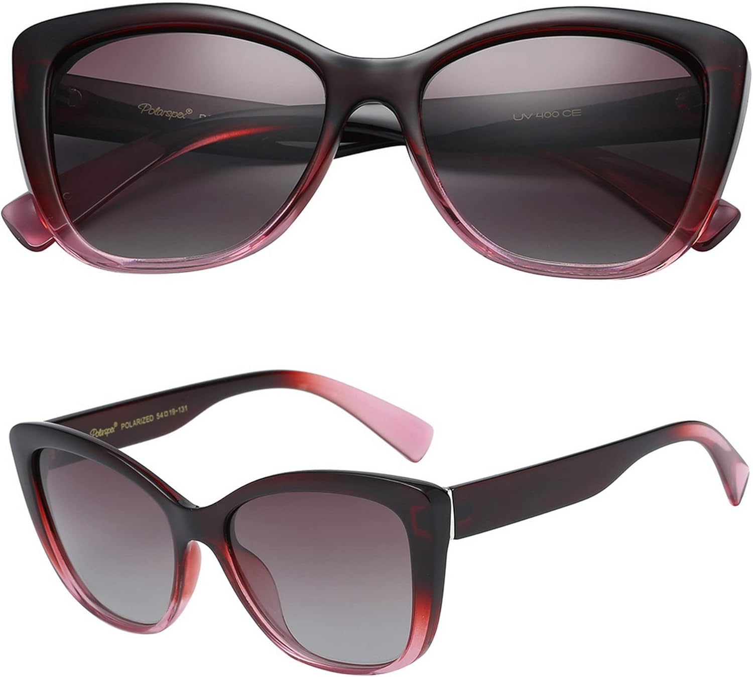 Женские поляризованные солнцезащитные очки PolarSpex «кошачий глаз» – большие солнцезащитные очки с защитой от УФ-излучения UV400, стильные очки для пляжа или вождения, Gradient Burgundy | Polarized Gradient Brown
Женские поляризованные солнцезащитные очки PolarSpex «кошачий глаз» – большие солнцезащитные очки с защитой от УФ-излучения UV400, стильные очки для пляжа или вождения, Gradient Burgundy | Polarized Gradient Brown