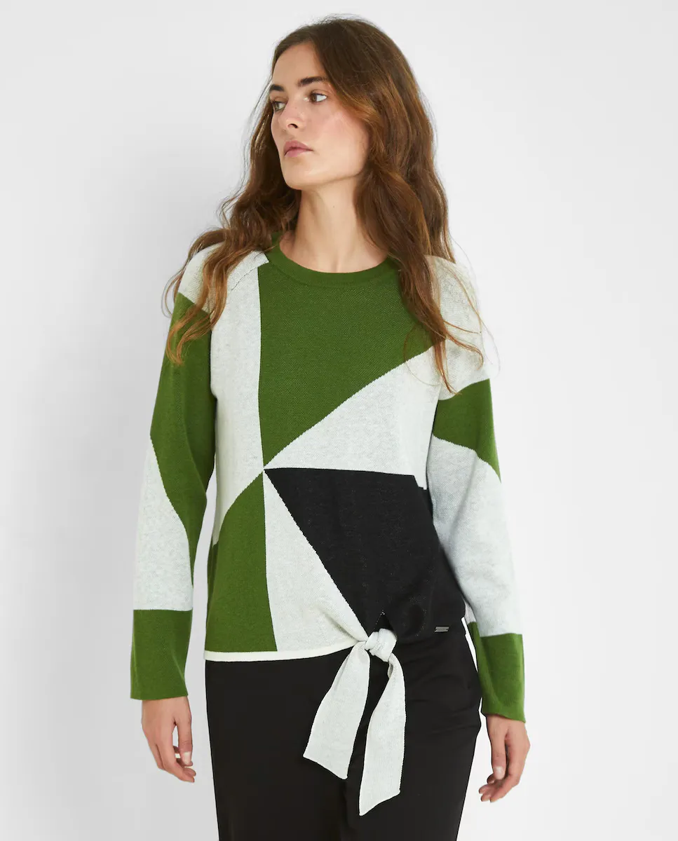 Женский джемпер с круглым вырезом и бантом внизу Trucco, мультиколор
Женский джемпер с круглым вырезом и бантом внизу Trucco, мультиколор