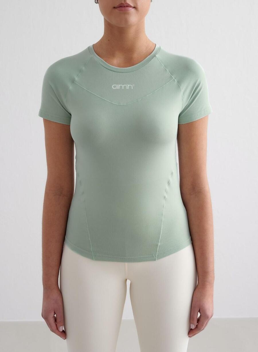 AIM'N Женская футболка для йоги с коротким рукавом, мягкая, влагоотводящая, бледно-бирюзового цвета
AIM'N Женская футболка для йоги с коротким рукавом, мягкая, влагоотводящая, бледно-бирюзового цвета
