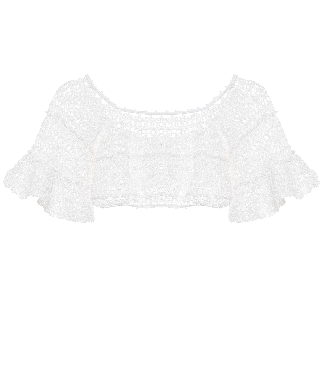 Укороченный топ из хлопка, связанный крючком, Джоселин Anna Kosturova, белый 
Укороченный топ из хлопка, связанный крючком, Джоселин Anna Kosturova, белый