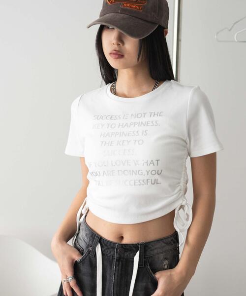 Футболка с принтом, боковой шнурок, полосатая, короткая WEGO, белый
Футболка с принтом, боковой шнурок, полосатая, короткая WEGO, белый